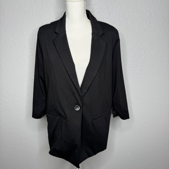 Pre-owned Women's Stoosh Extraordinary  Black Blazer Large one button closure - Picture 3 of 11